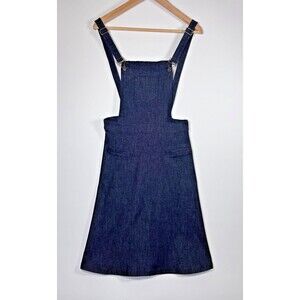 Field Day Denim Pinafore Skirt Women Medium Dark Wash Artisan Indie Made in USA
